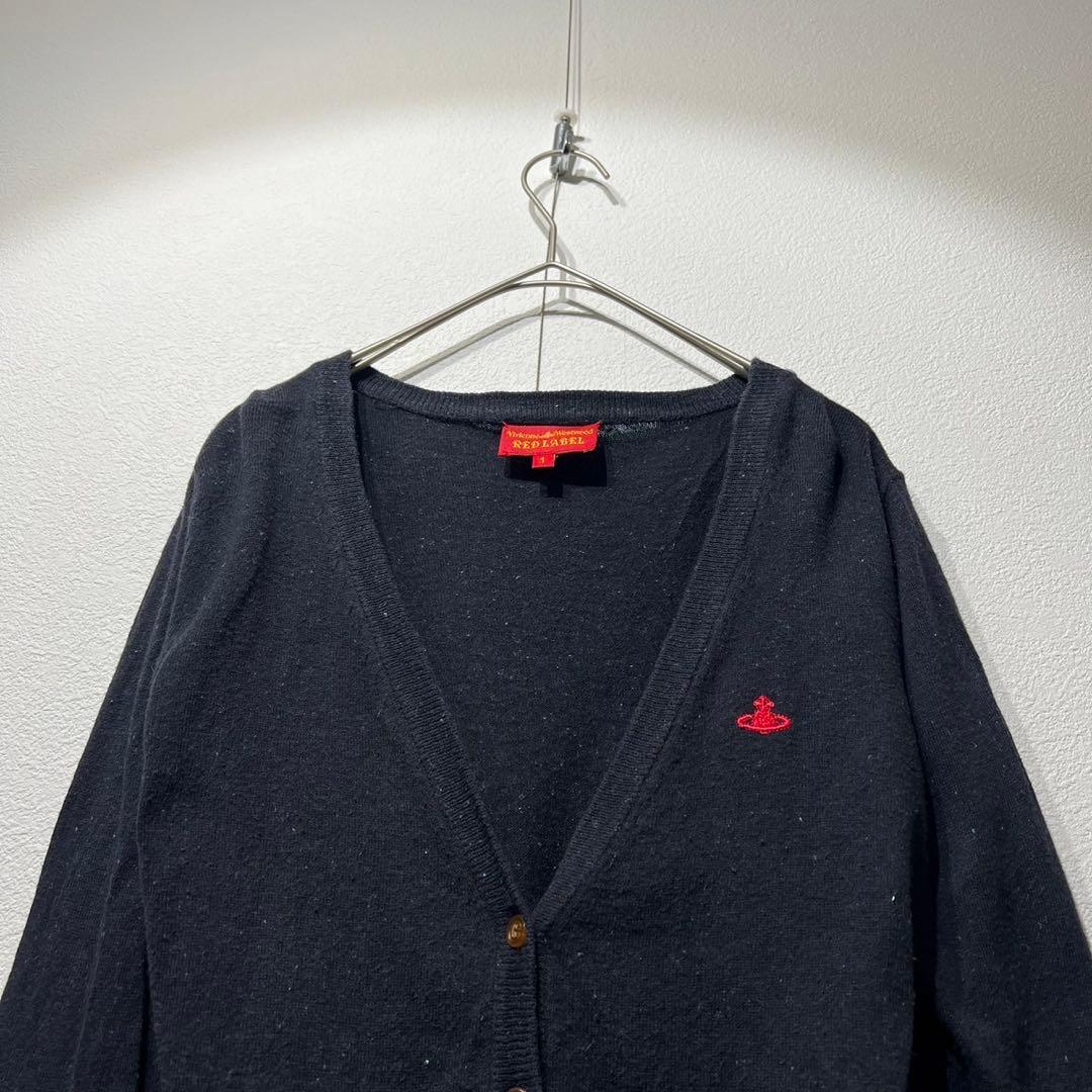 希少 ヴィヴィアンウエストウッドレッドレーベル オーブ刺繍 総柄 カーディガン