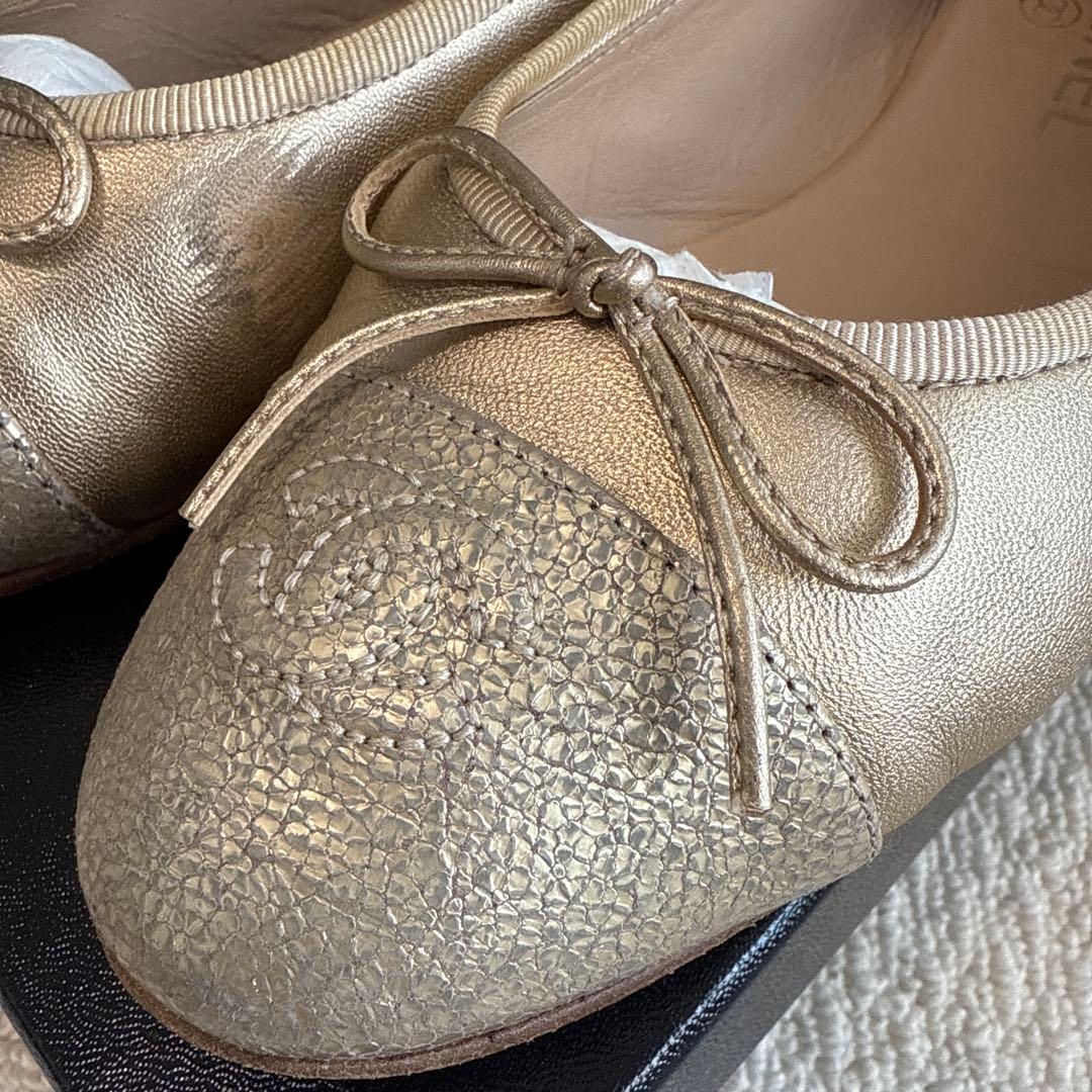 CHANEL バレリーナシューズ ゴールド　39