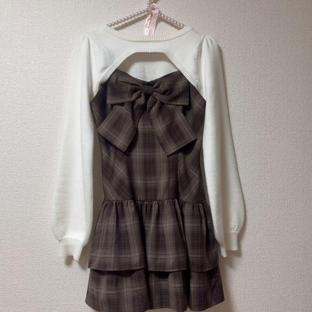 evelyn リボンボレロワンピース　ブラウン　完売品