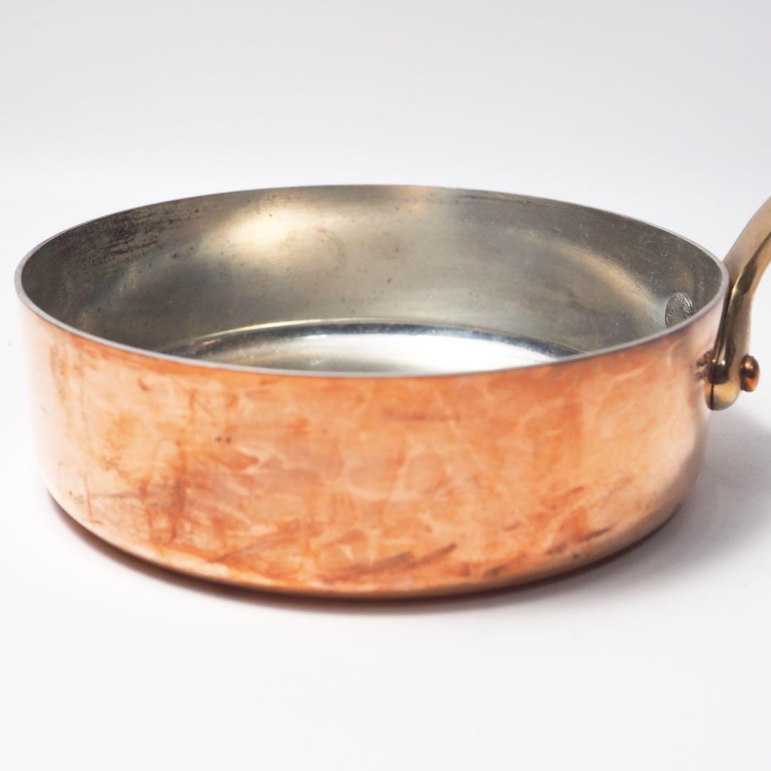 フランス製 ソースパン 片手鍋 フライパン ミニパン 銅製 カッパー