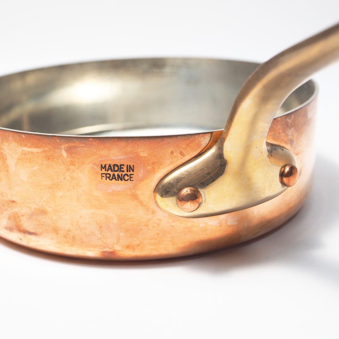 フランス製 ソースパン 片手鍋 フライパン ミニパン 銅製 カッパー
