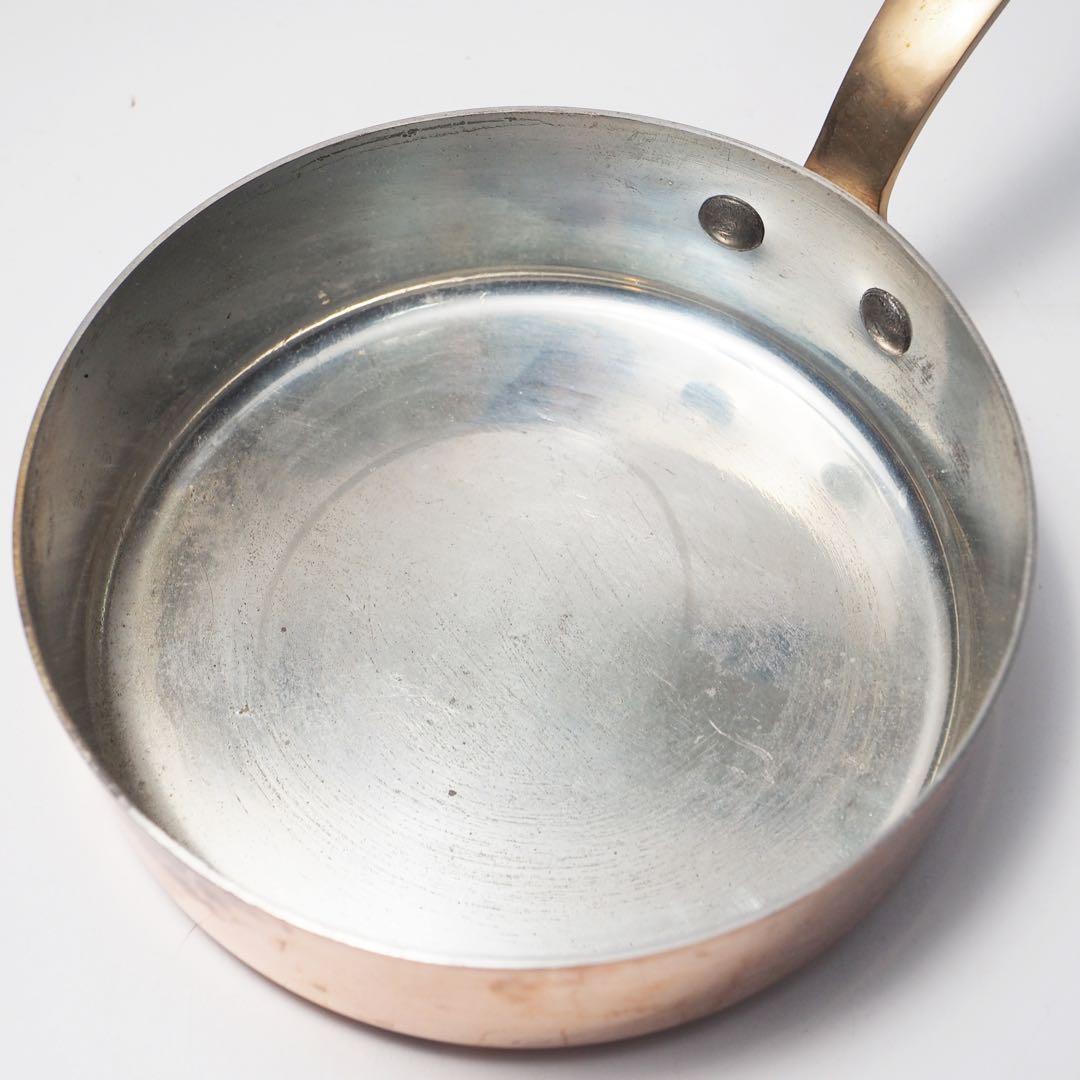 フランス製 ソースパン 片手鍋 フライパン ミニパン 銅製 カッパー