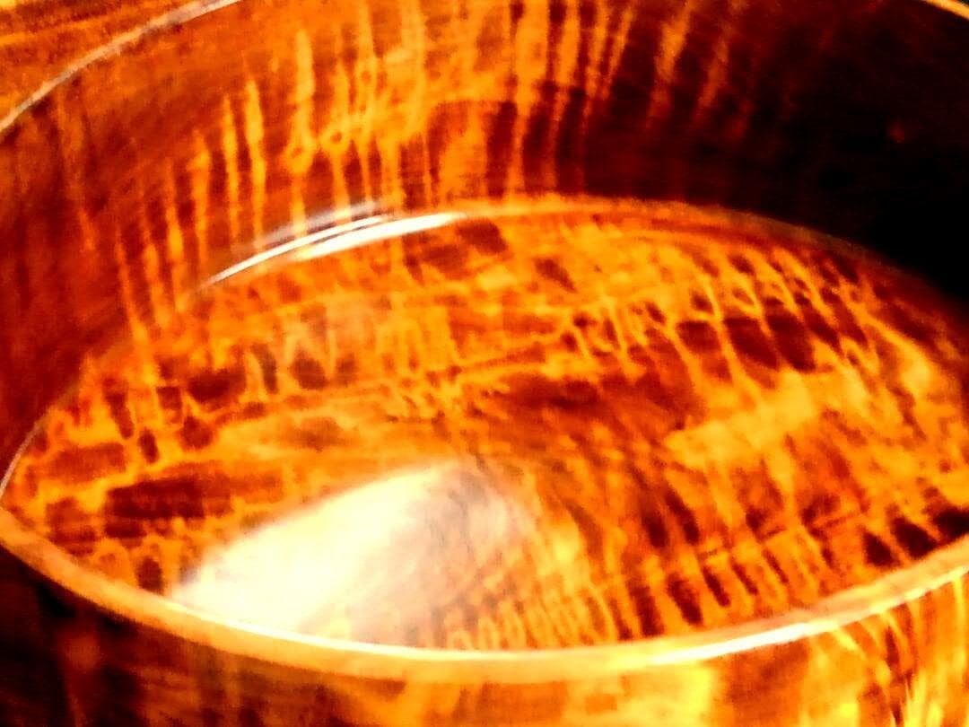 ♥天然木　刳り貫き　虎杢　茶櫃　ちゃびつ　骨董　古玩