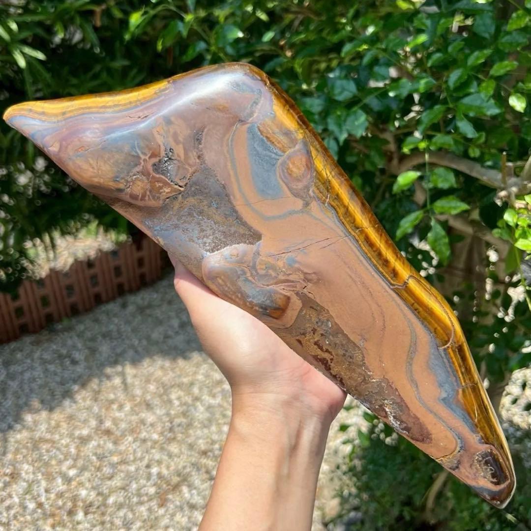 ☆超大型 激レアサイズ☆素敵な色合いと模様☆タイガーアイ 虎目石 原石 天然石