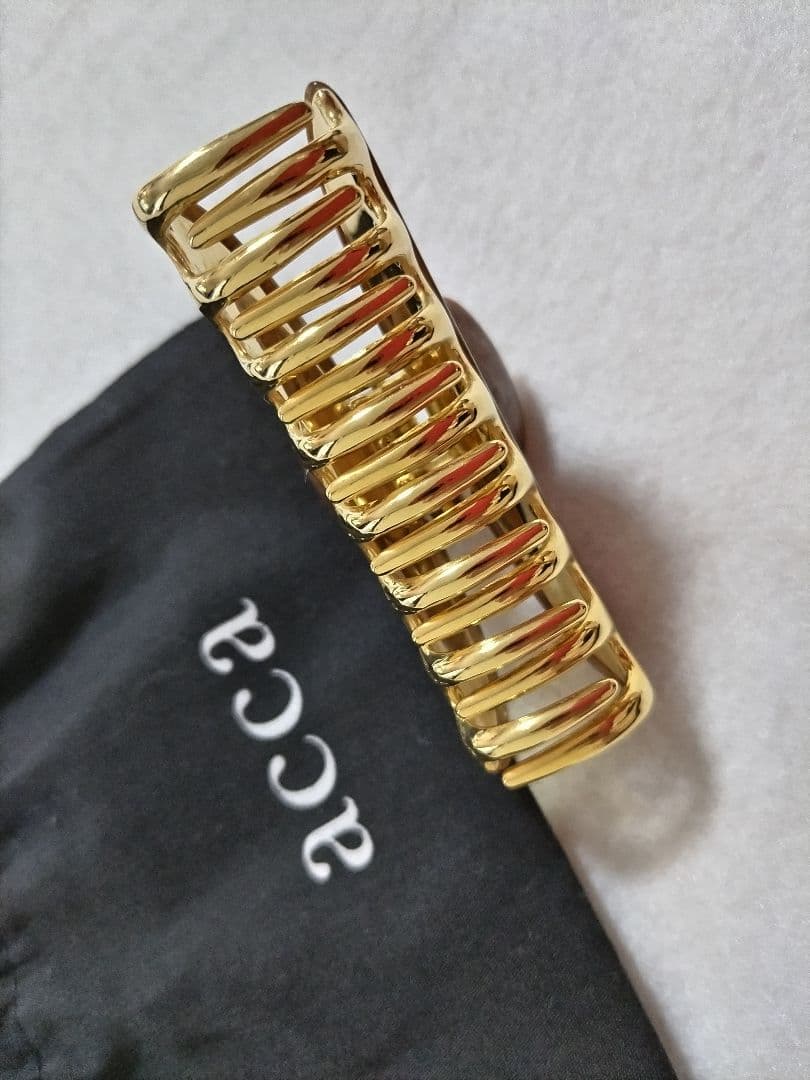 【新品同様】acca ヘアクリップ ブラウン　ゴールド　マーブル　茶　クリップ