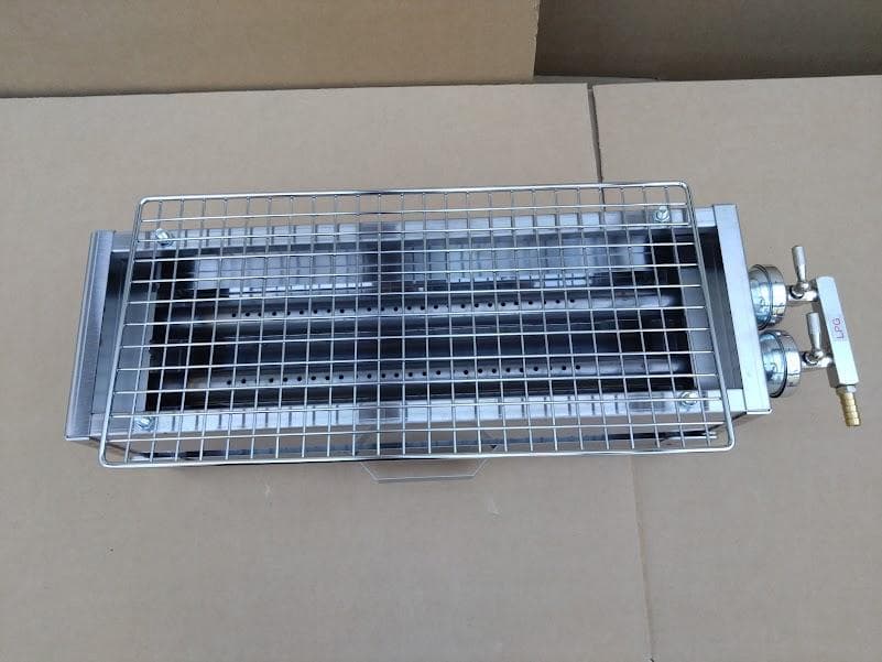 5日以内に発送します ★ 未使用品 ガス焼鳥機 焼き網付き 送料無料 海鮮魚介類