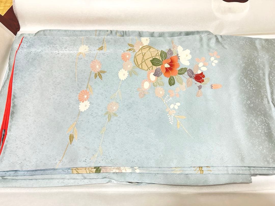 【美品】訪問着　袋帯　結婚式　水色