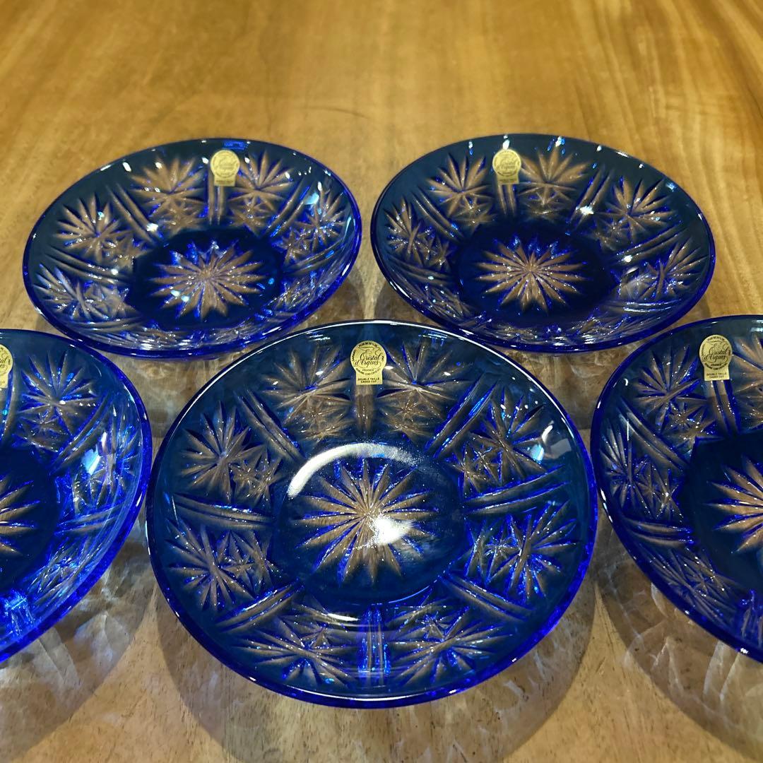 クリスタルダルク　ハンドカット　クリスタルガラス　ディッシュ　5枚　(全10枚)