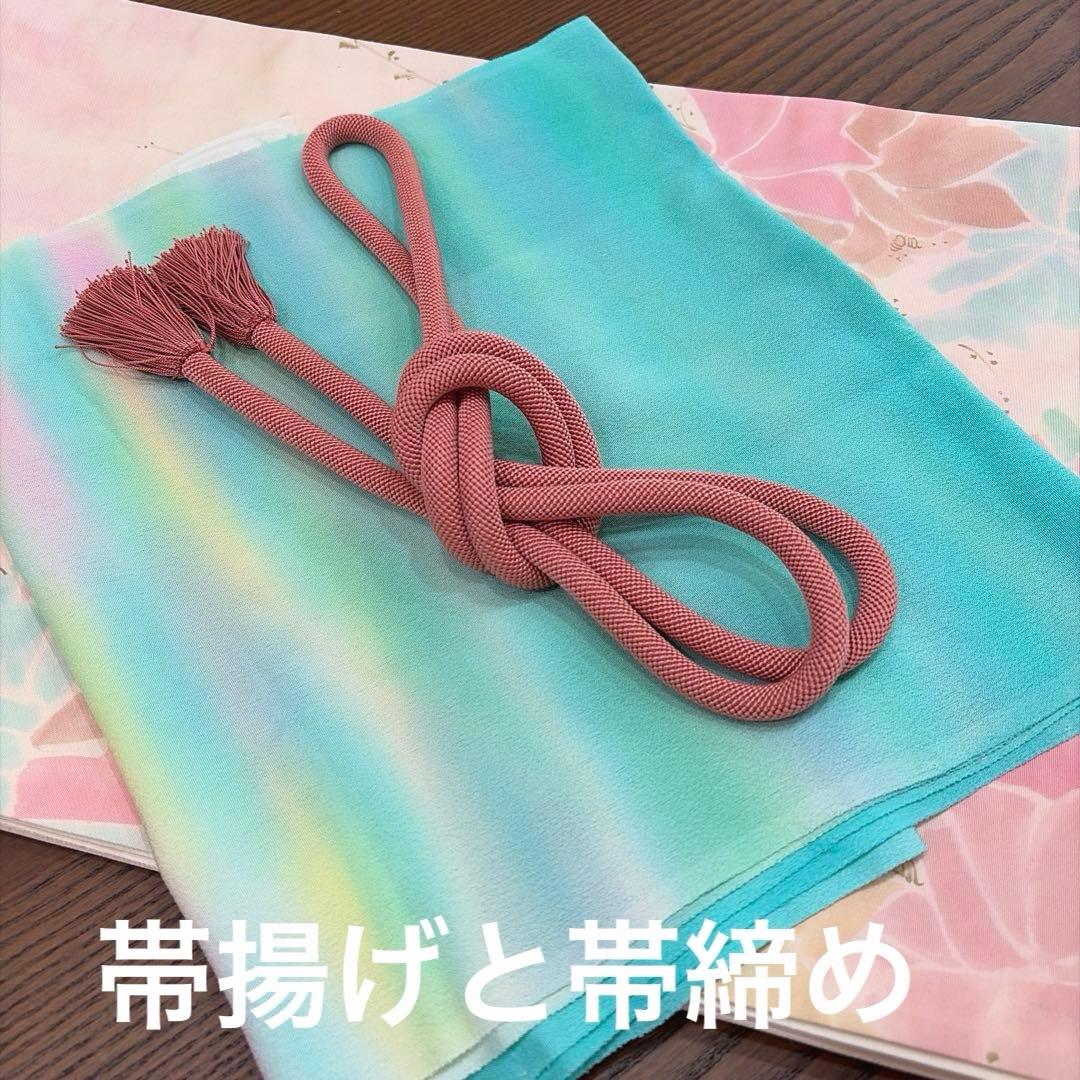 正絹訪問着と袋帯・帯締め・帯揚げ4点セット