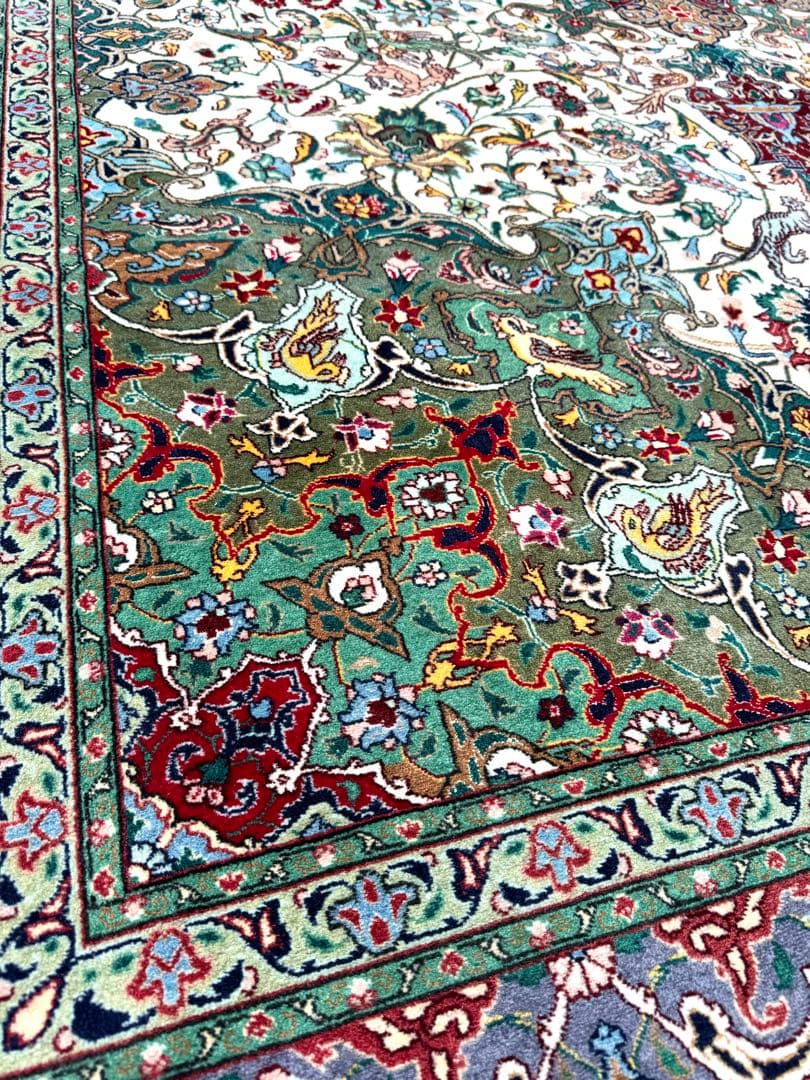 イラン 手織り 高級ペルシャ絨毯 大判300×200cm ウール100% ラグ