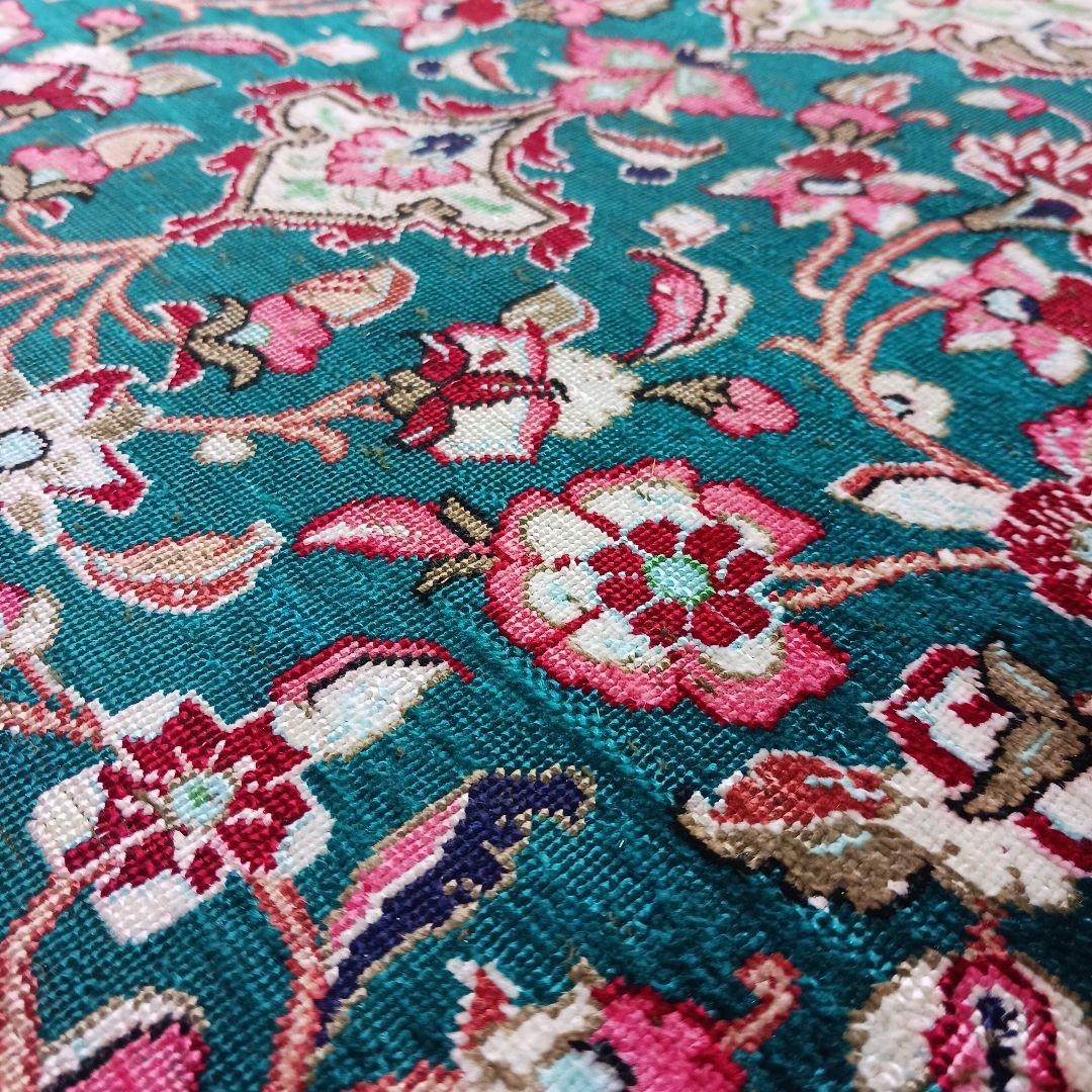 専用 Y3245 高級ペルシャ絨毯 クム産 シルク100% 手織り 298㎝