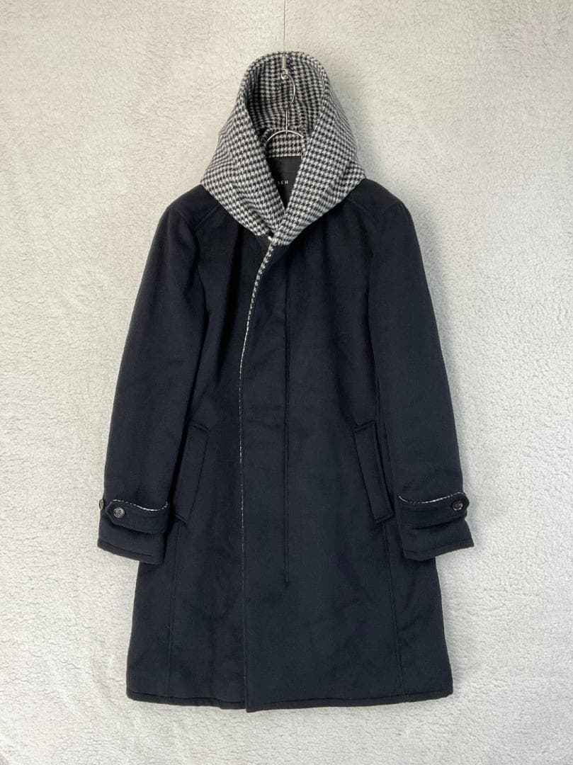 【未使用】AKM アンゴララップフード付コート 定価20万円　サイズL