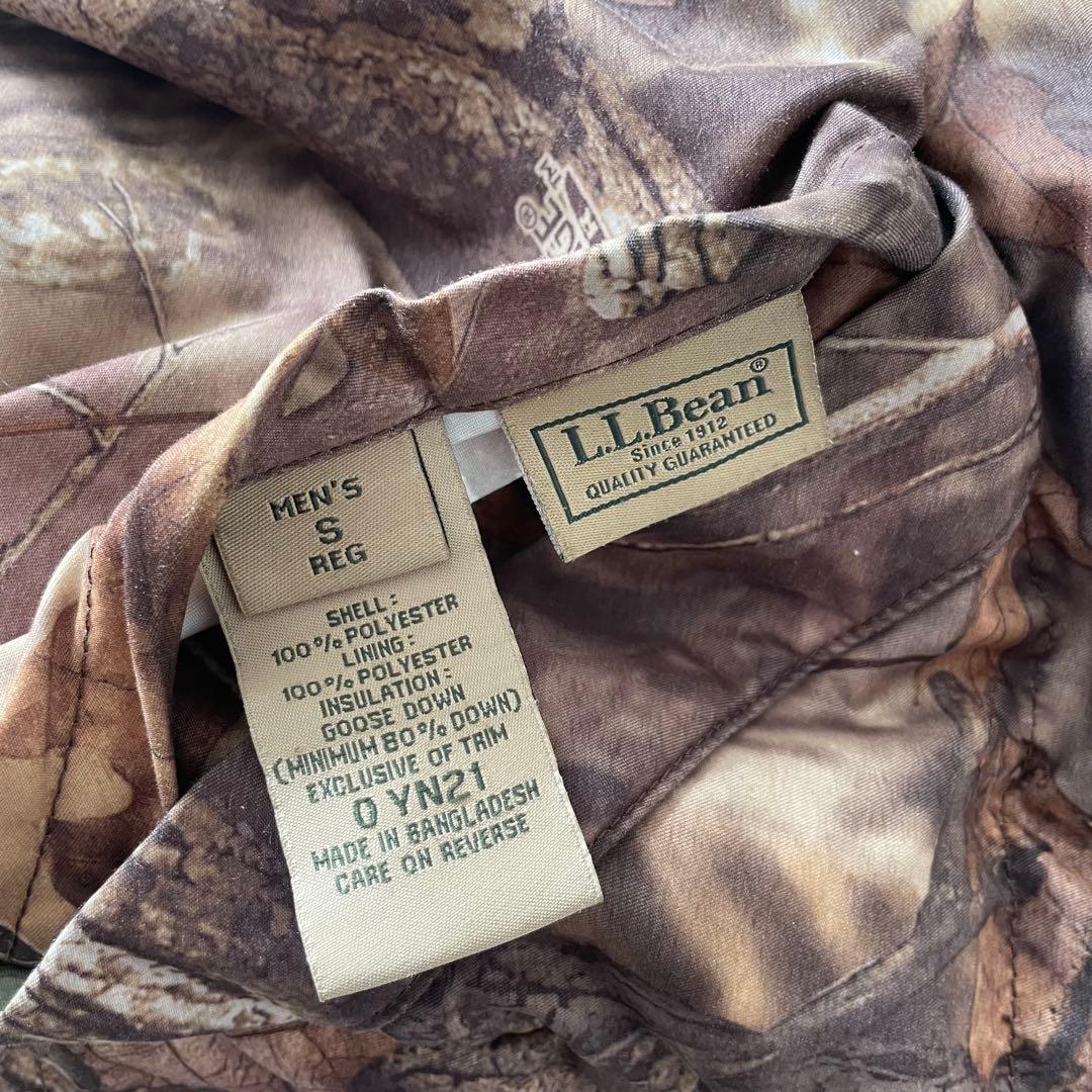 00s LLbean ダウンベスト リアルツリー リバーシブル グリーン S