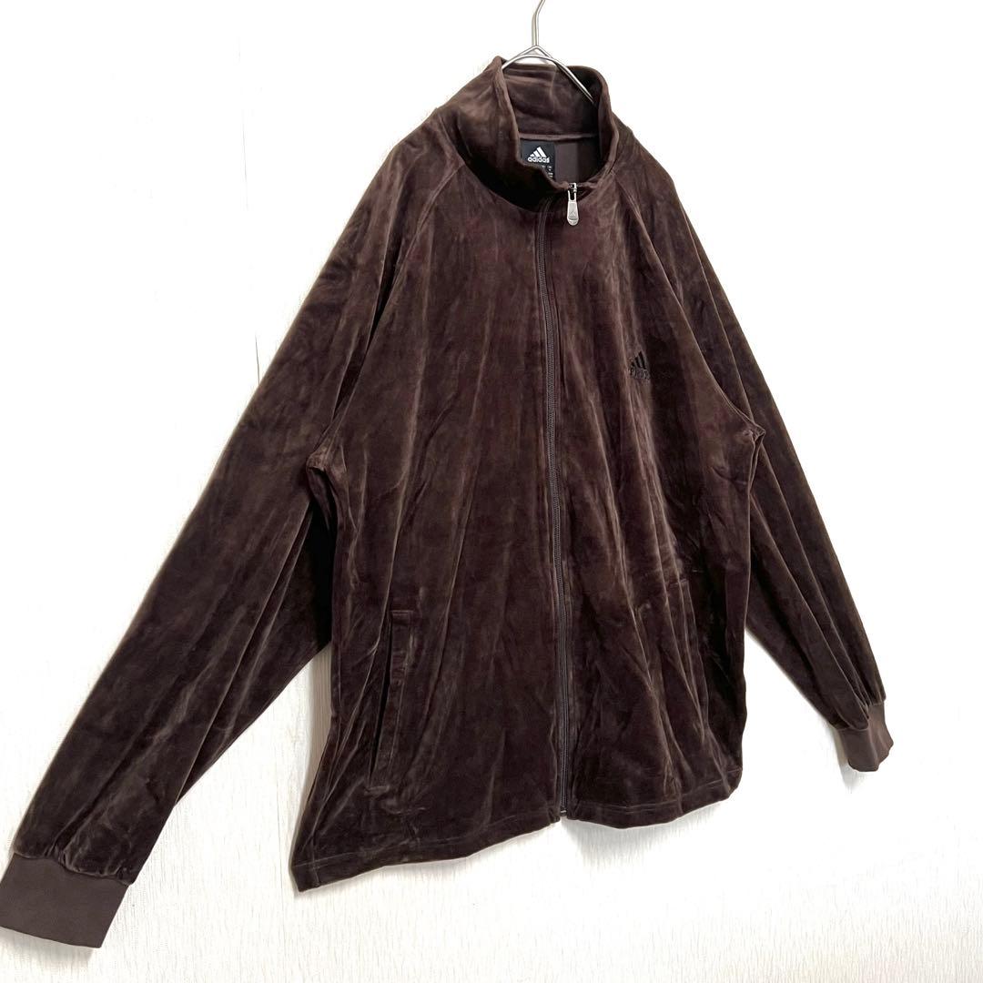 【人気のベロア‼️】adidas ジャージトラックジャケット O ブラウン 古着