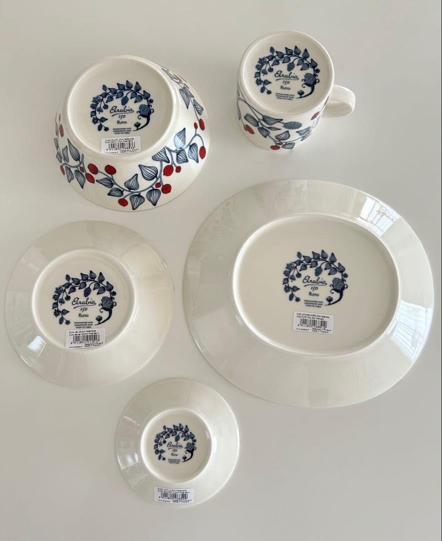 【150周年限定】新品シール付き　アラビア　ルノ　フロストベリー　食器5点セット