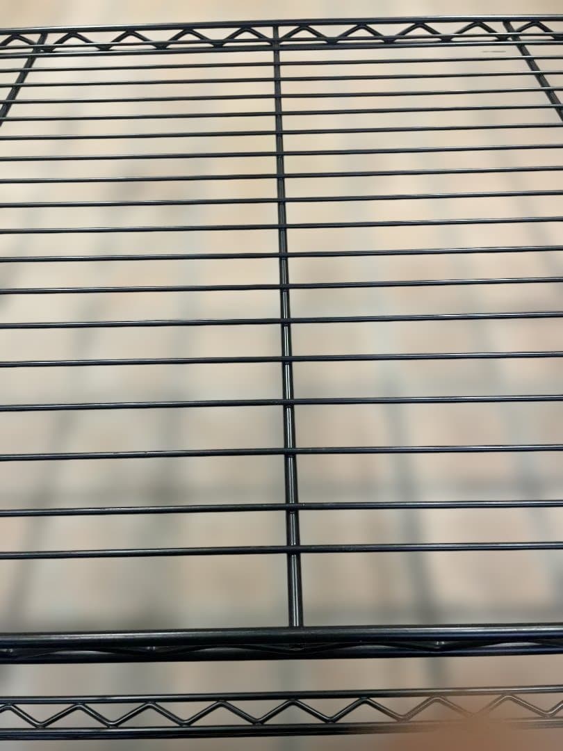  ERECTA　ワイヤーシェルフ 3方クロスバー黒 アクリル板×４