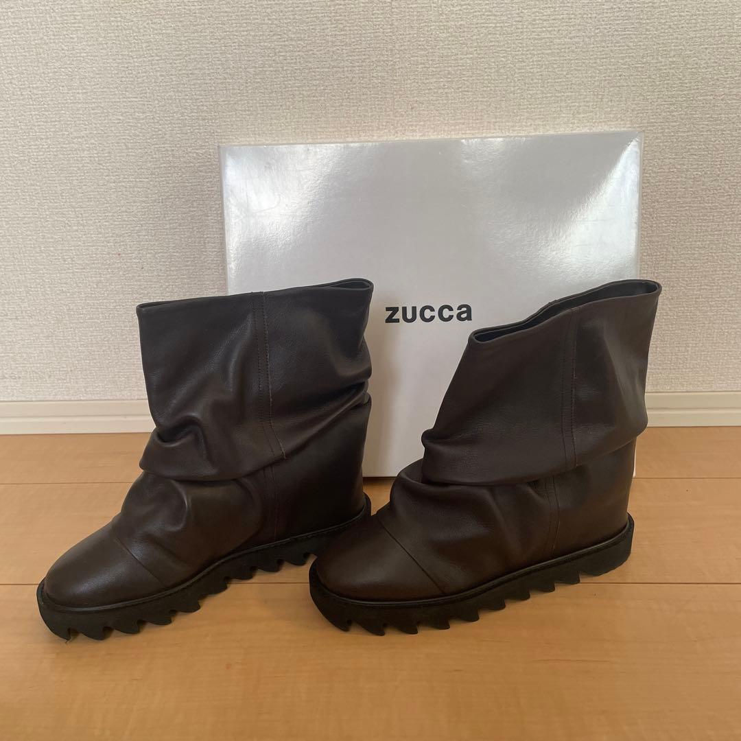 最終値下げ⭐︎zucca ダークブラウン スリーブブーツ　箱付き