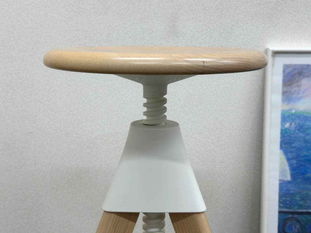 マジス■トム&ジェリー　足掛け＆昇降機能付　2脚セット　ハイカウンターチェア　白