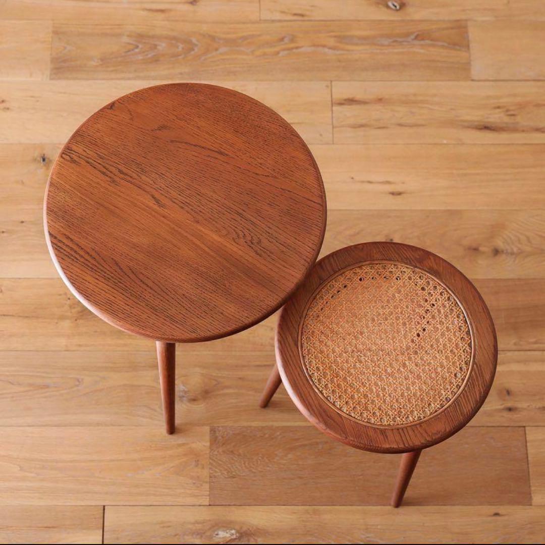 Re:CENO product ネストテーブル ラタンミックス ブラウン