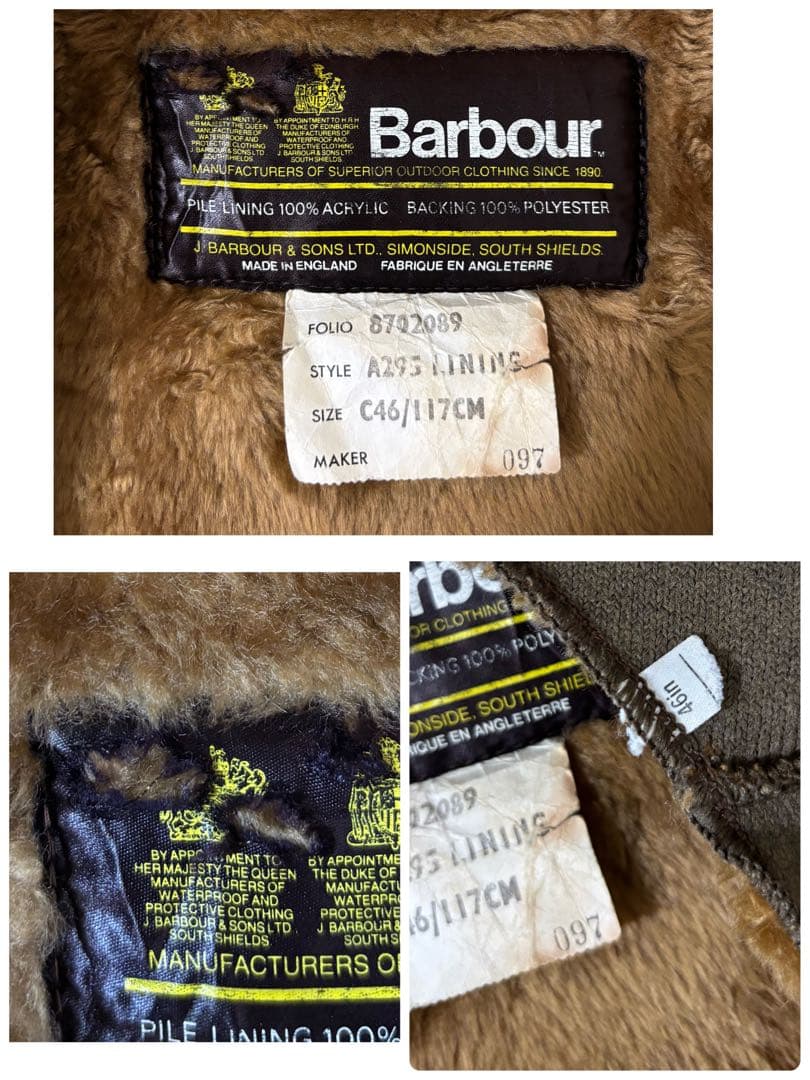 Barbour バブアー　イングランド製　A295 ボアライナーベスト