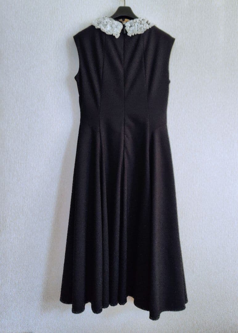 Rene ルネ　白襟　ネイビー　フレアーワンピース　レース 34