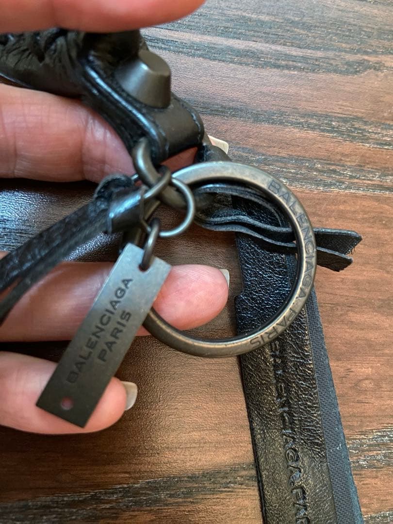 BALENCIAGA バレンシアガ　未使用美品　レザーブラックキーリング