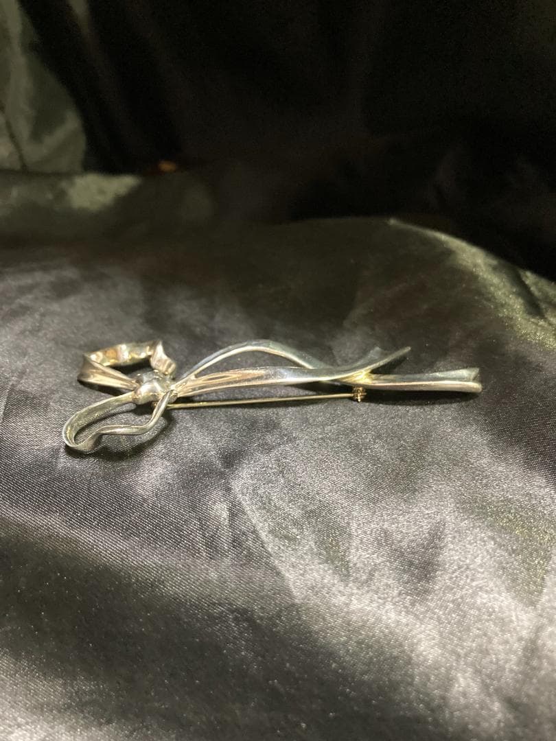 オールドティファニー リボンボウ ラージ ブローチ シルバー 925