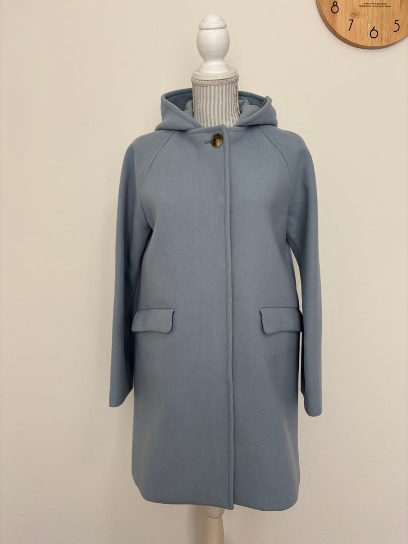 【美品】SHIPS HAMILTON フード・ノーカラー2way ウールコート