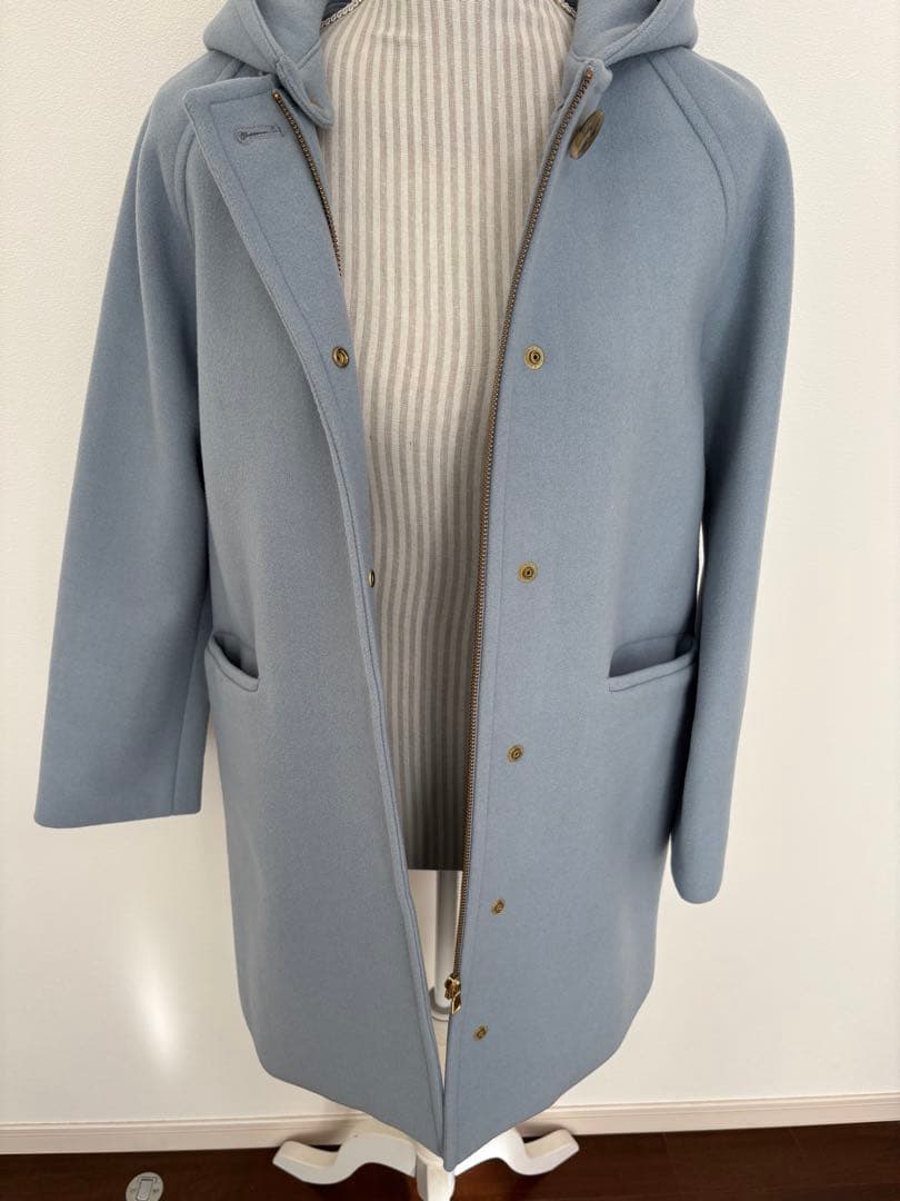 【美品】SHIPS HAMILTON フード・ノーカラー2way ウールコート