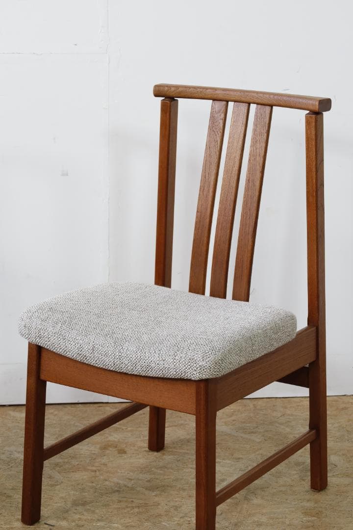 ヴィンテージ チーク無垢材 ハイバックダイニングチェア 1脚分