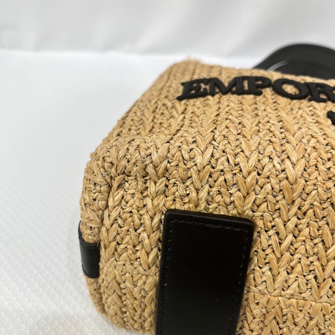 ポポロン ✨希少✨ EMPORIO ARMANI ラフィア　ストローバッグ