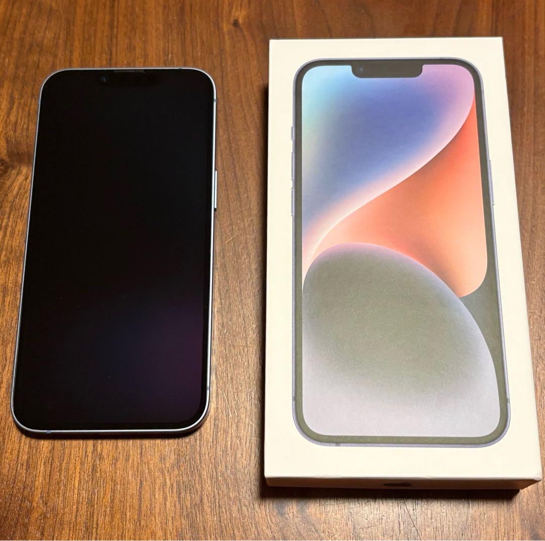 ジャンク品★iPhone 14 本体（画面フィルム/カバー/充電コード付）