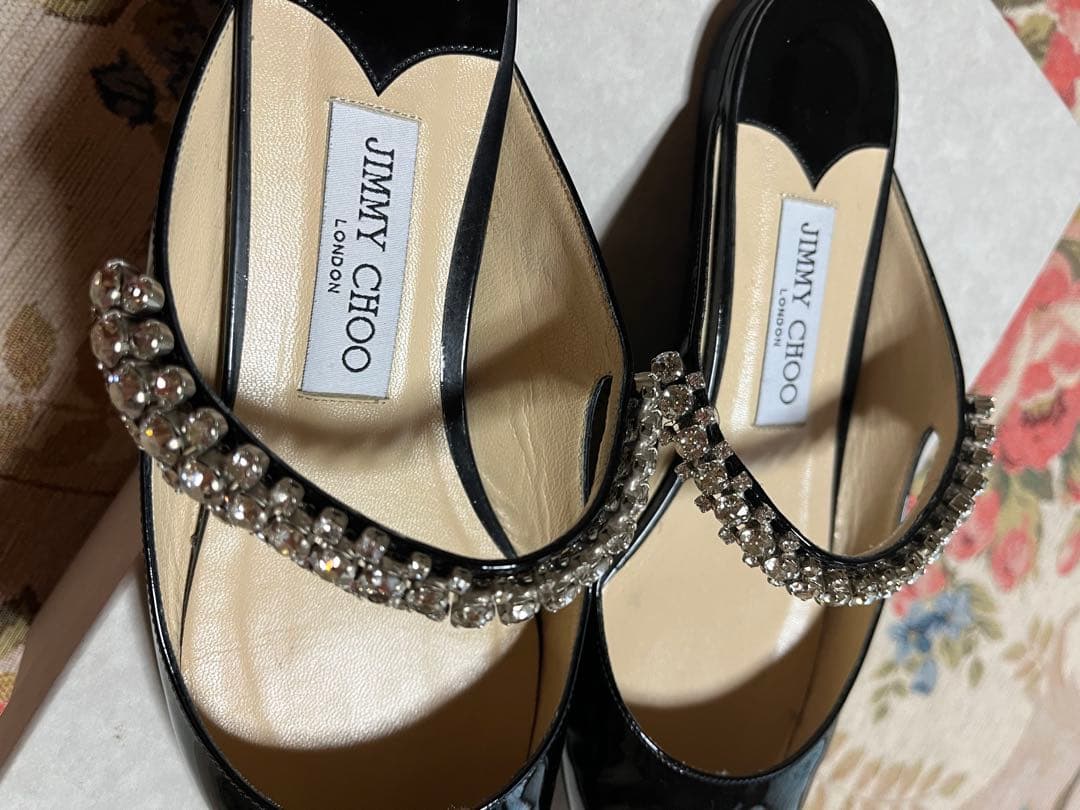 JIMMYCHOOクリスタル サンダル Bing Flatミュールサイズ38