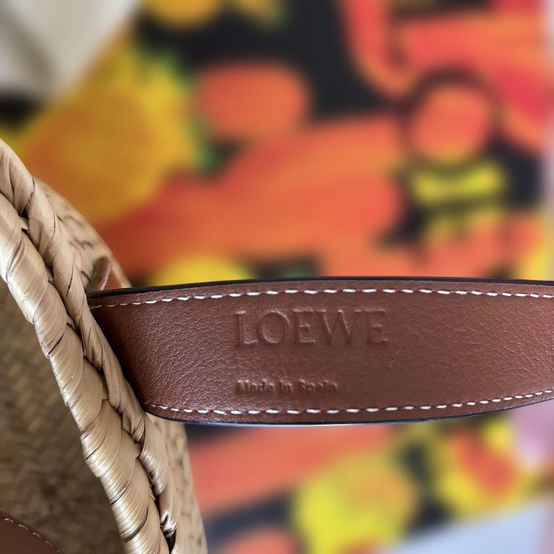 値下げ　 ロエベ　籠バッグ　スモール　タン