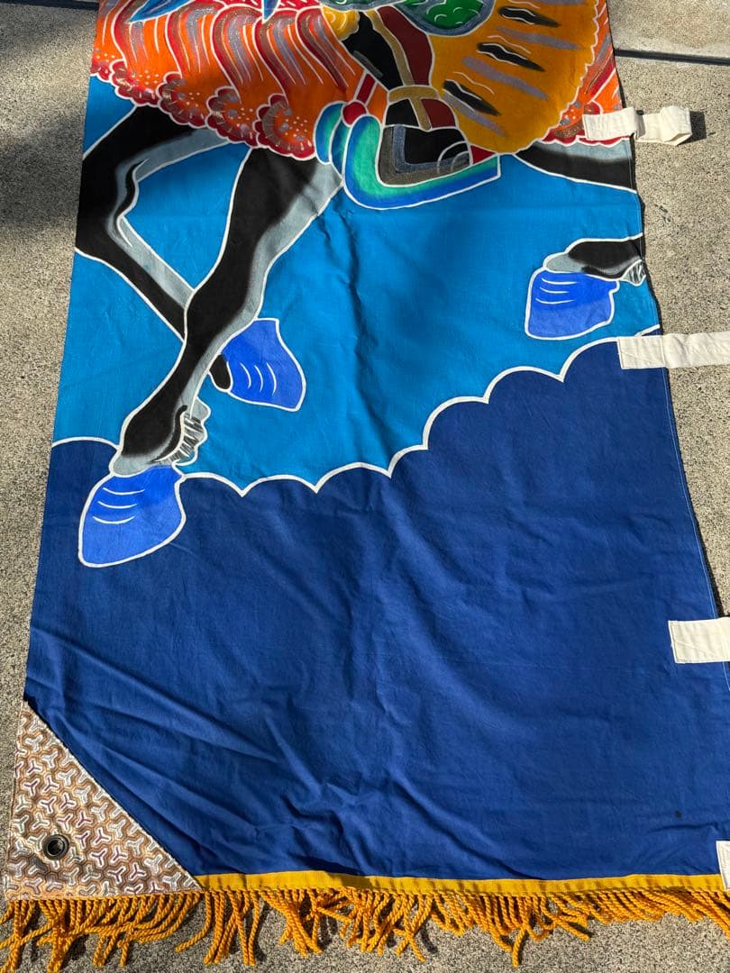 古布 木綿 武者絵 幟旗②全長7m30cm のぼり旗 リメイク素材