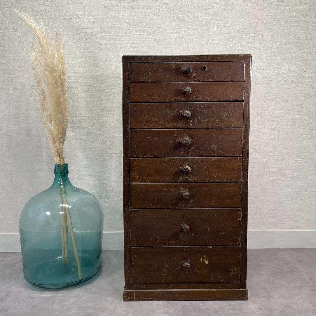 ヴィンテージ からくり チェスト 8杯 小引き出し ドロワー 小物入れ 収納