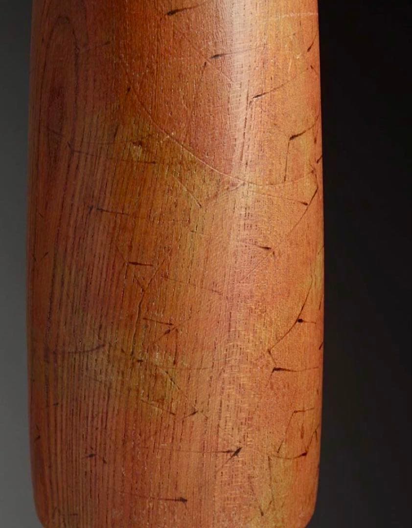 栗林一雪　枯葉　創作こけし　レア　アンティーク　サイン入り　箱付き