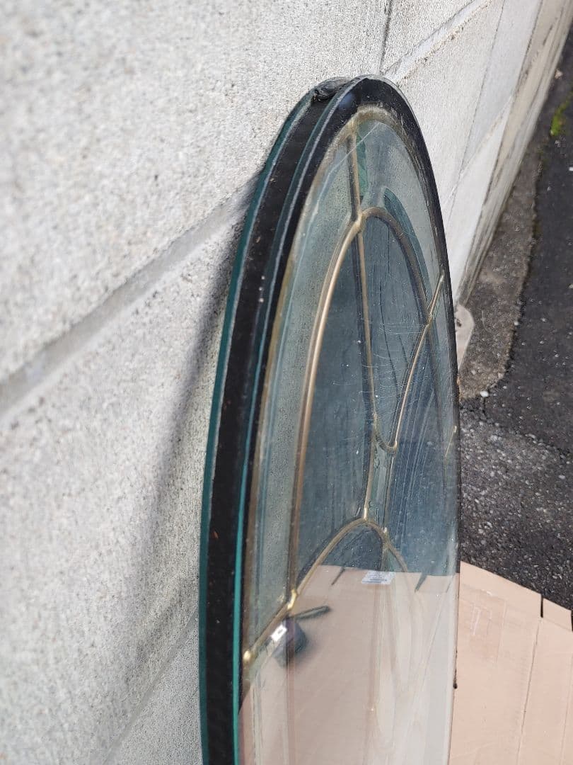 アンティーク　ステンドグラス　ペアガラス仕様　造作　玄関　テーブル　採光　FIX