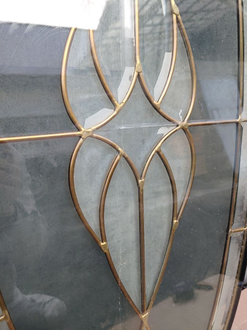 アンティーク　ステンドグラス　ペアガラス仕様　造作　玄関　テーブル　採光　FIX