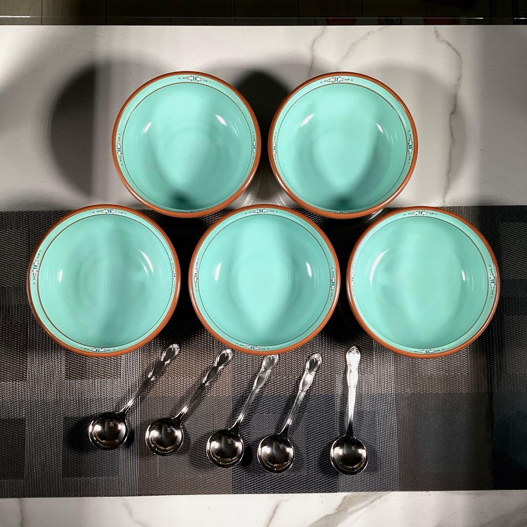 ノリタケ 『旧版　BOULDER RIDGE』　中鉢　スプーン　5組　記念品