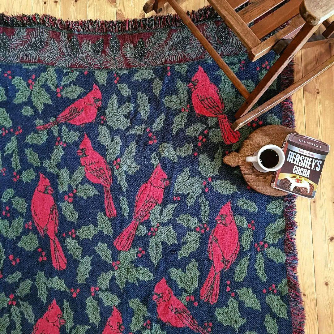 【※める】80s USA ブランケット ヴィンテージラグ　タペストリー