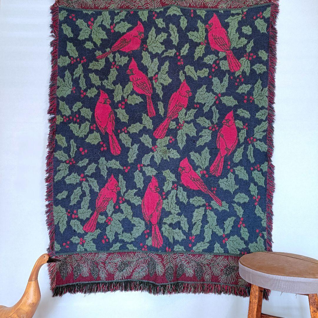 【※める】80s USA ブランケット ヴィンテージラグ　タペストリー