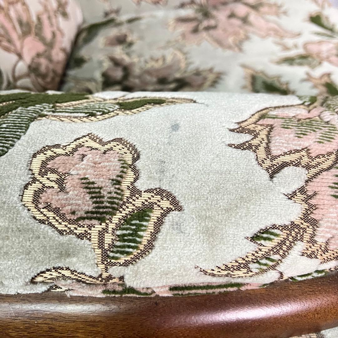 ꧁カリモク家具 karimoku꧂コロニアル 1人掛けアームソファ 花柄