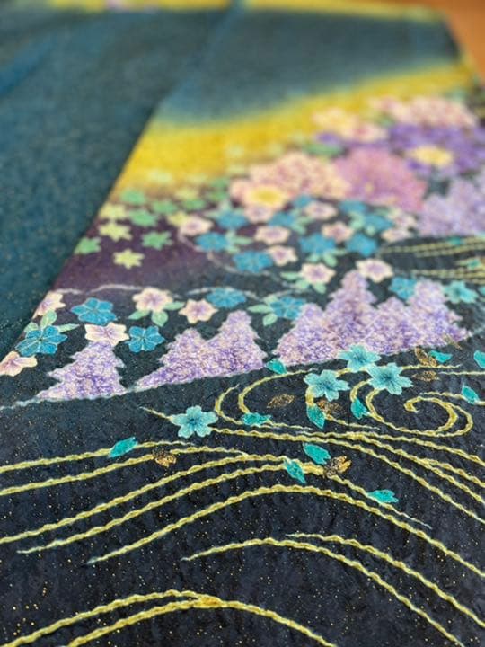 振袖　セット　絞り　着物の丸昌　　緑