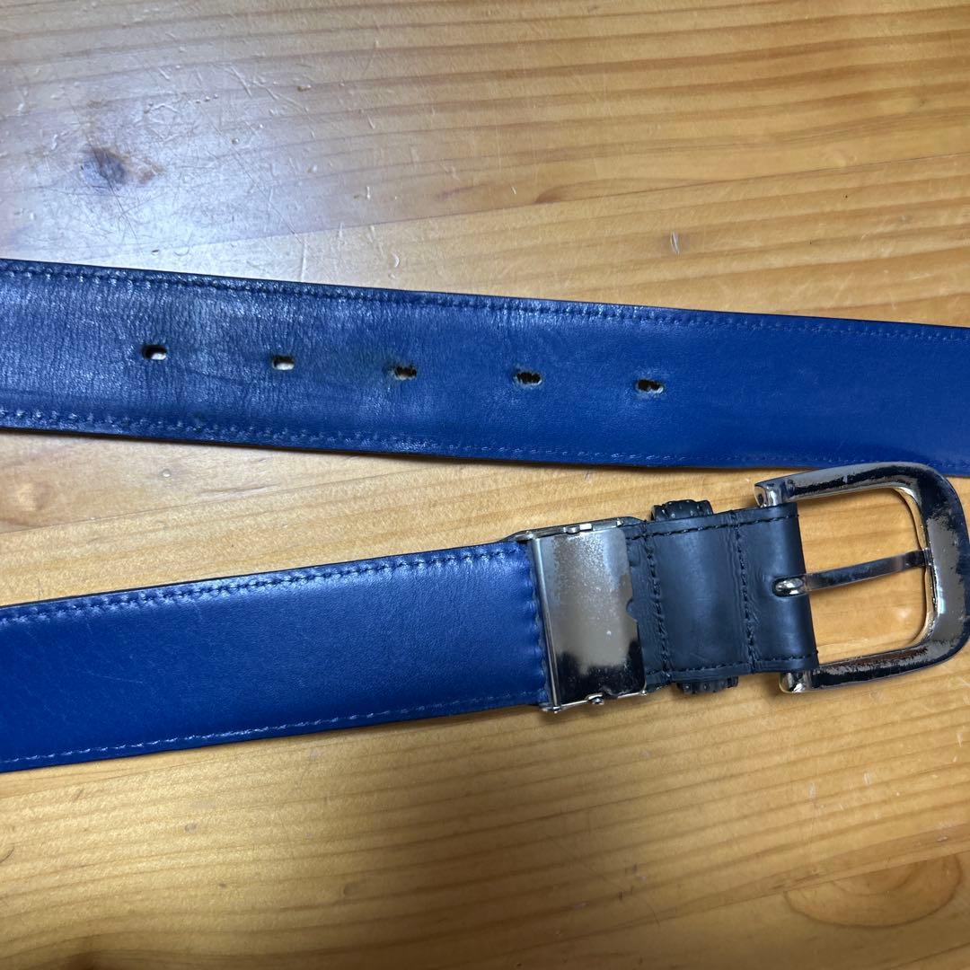 SEV ハイブリッドレザー ベルト 青