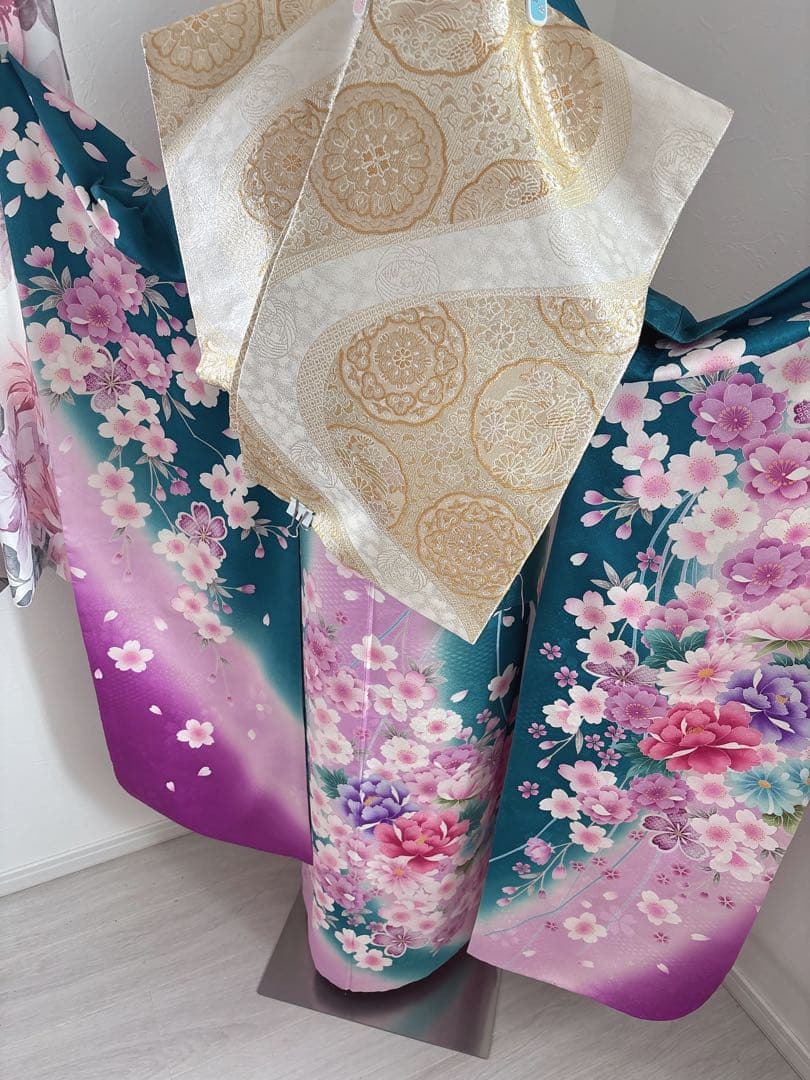 未使用に近い　正絹振袖　長襦袢