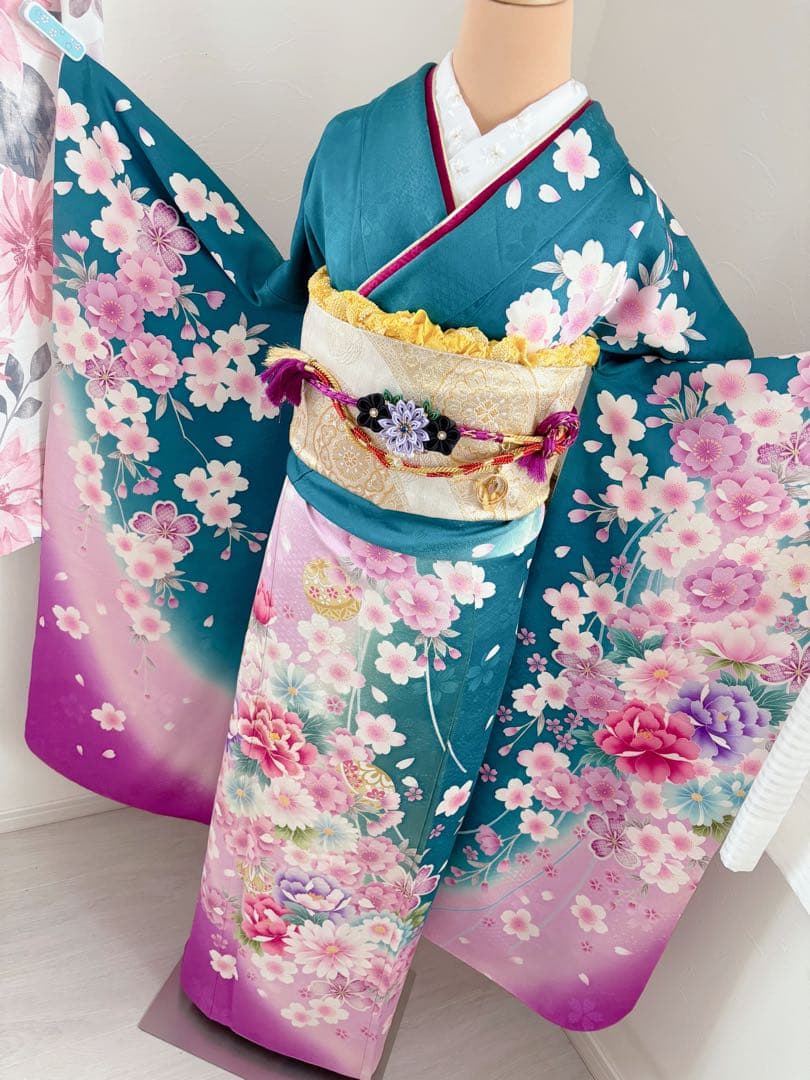 未使用に近い　正絹振袖　長襦袢