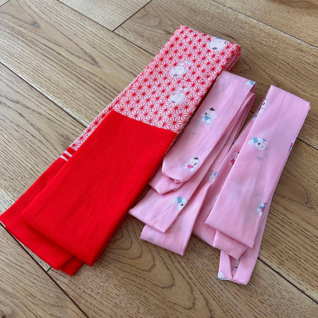 正絹　七五三 女の子7歳着物・帯セット　黒　レトロ　アンティーク