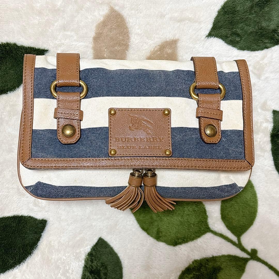 バーバリーブルーレーベル キャンバス ショルダーバッグ