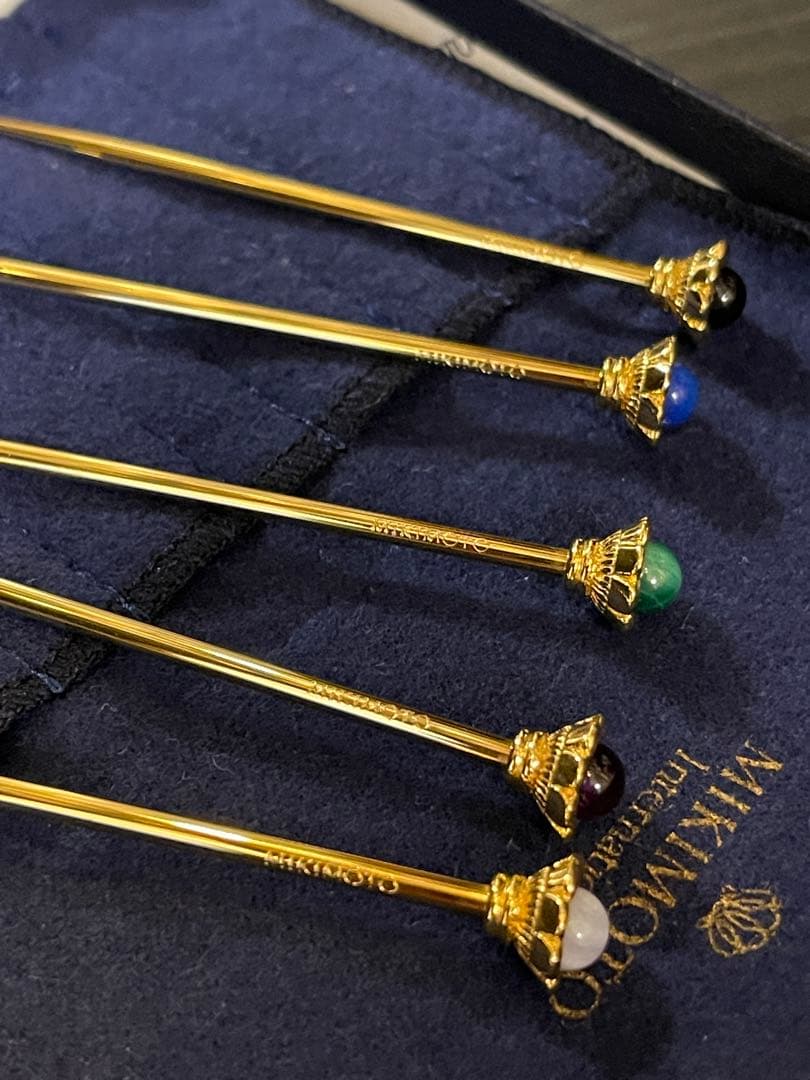 MIKIMOTO 半貴石フルーツピック　5本セット